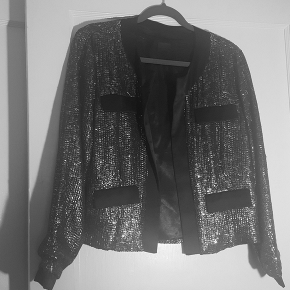 Sequins metallic silver jacket - Picture 2 of 5